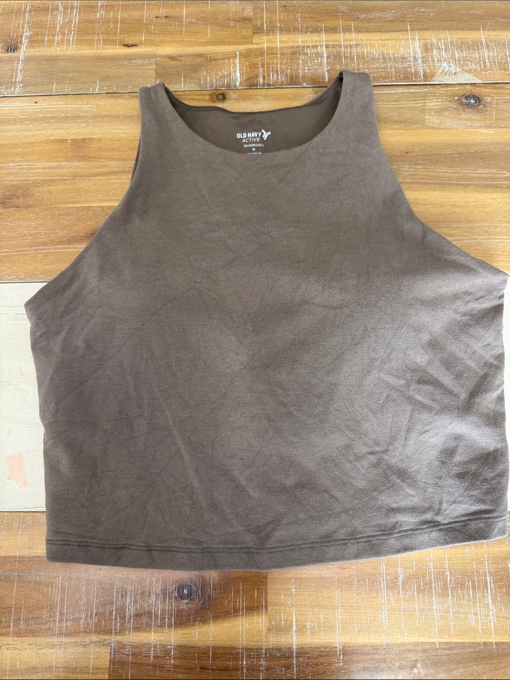 Old Navy Brown High-Neck Crop Tank